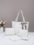 Wave Detail 4-Piece Tote Bag Set