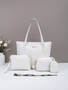Wave Detail 4-Piece Tote Bag Set