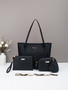 Wave Detail 4-Piece Tote Bag Set