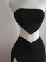 Strapless Crop Top & Split Skirt Set