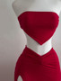 Strapless Crop Top & Split Skirt Set