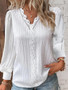 Lace Trim V-Neck Top