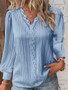Lace Trim V-Neck Top
