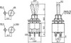 Mini Toggle Switch On/On DPDT 6P 6A 125VAC - P/N CES-66-1205