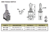 Mini Toggle Switch On/Off/On SPDT 3P 6A 125VAC - P/N CES-66-1227