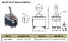 Heavy Duty Toggle Switch On/Off - SPDT 3P 20A 125VAC - P/N CES-66-1804