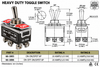 Heavy-Duty Toggle Switch ON-OFF-ON - 20A DPDT 6P 125VAC - CES-66-1806