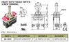 Heavy Duty Toggle Switch On/Off/On DPDT 6P 20A 125VAC - P/N CES-66-1850