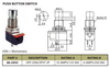 Push Button Switch Off/On SPST 2P 10A 125VAC - P/N CES-66-2432