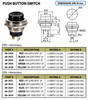 BLACK - Push Button Switch On/Off SPST 2P 4A 125VAC - P/N CES-66-2422