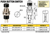 BLACK - Push Button Switch Off/On SPST 2P 3A 125VAC - P/N 66-2414