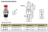 BLACK - Push Button Switch Off/On SPST 2P 3A 125VAC - P/N CES-66-2414