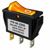 AMBER - Lighted Panel Rocker Switch On-Off SPST 20A@125VAC 3P - 66-2200