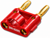 RED - Dual Screw Twin Banana Plug - Gold Plated Contacts - BNN-0826RD