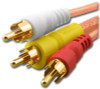 15-Foot - Deluxe Gold Triplex Translucent RCA A/V Cable