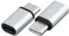 Silver Micro B Female to USB-C Male Adapter - D-USBC2UBF-SV