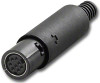 Female Mini DIN Connector Assembly Solder Contacts Black Jacket - MD-9S