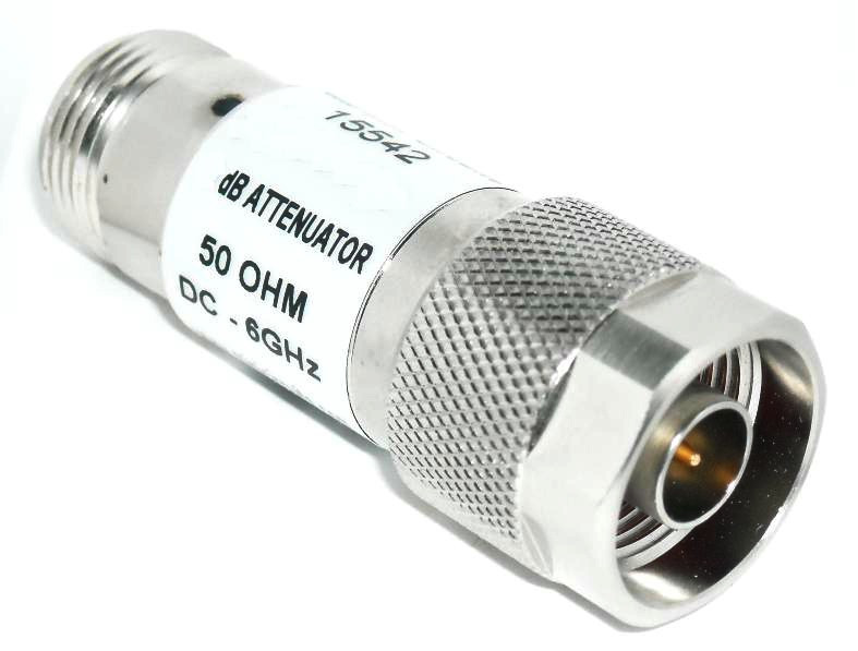 20 dB N Fixed Coaxial Attenuator - DC-6 GHz 1-Watt N-ATT-20