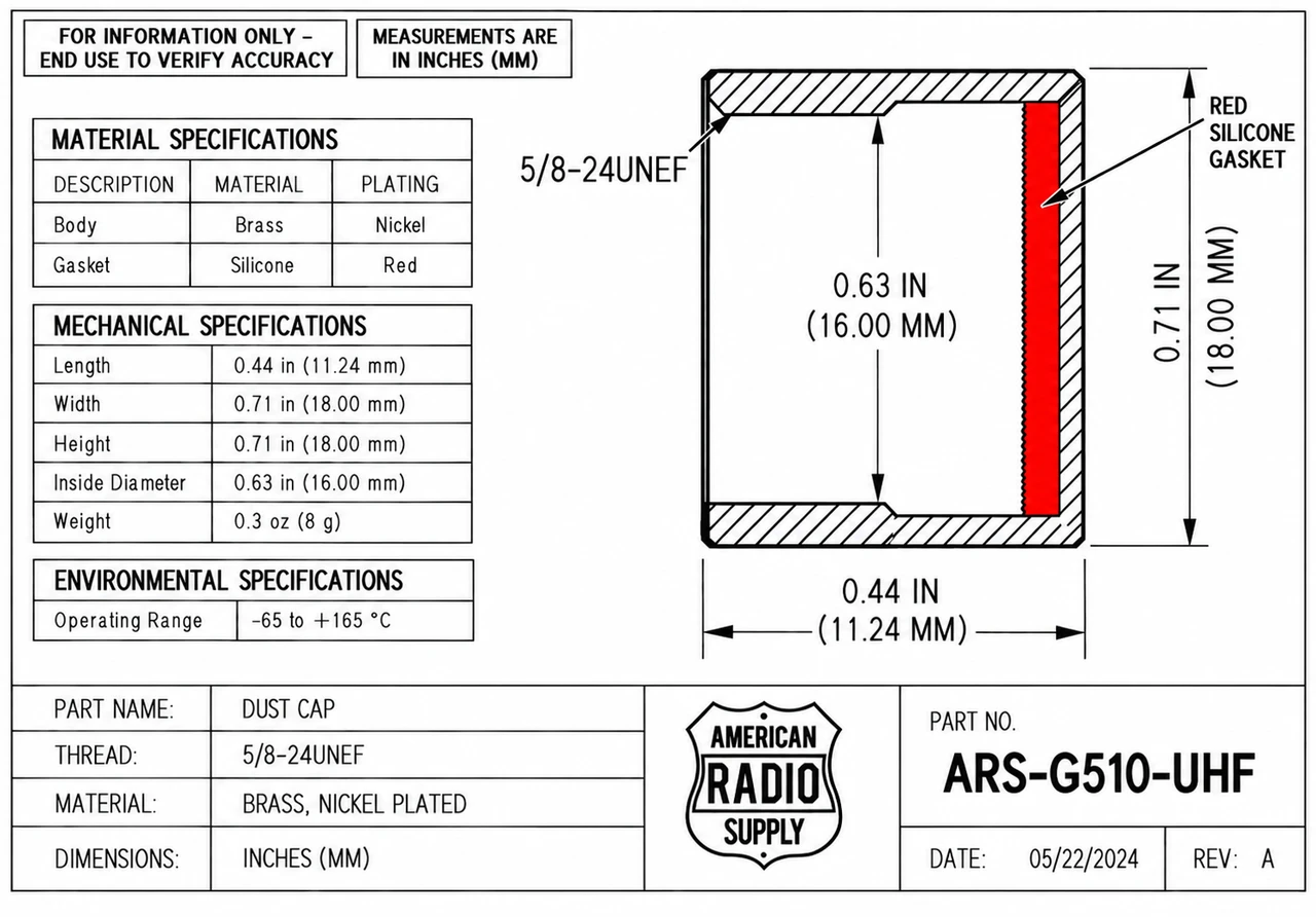 PL-259 / SO-239 UHF Coaxial Protective Dust Cover - Rain Cap