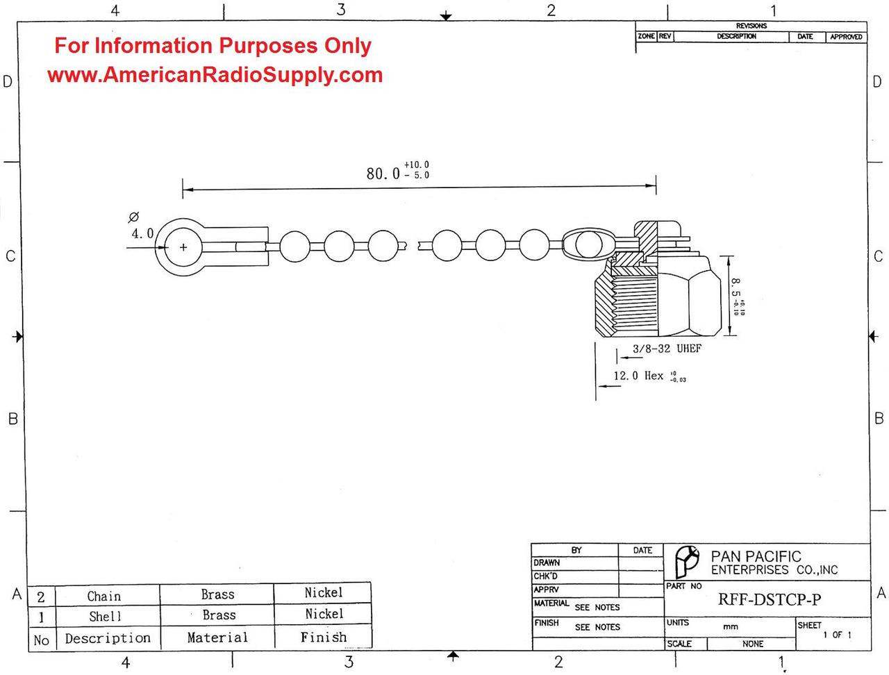 Type F Dust Cap / Protective Cover (RFF-DSTCP-P)