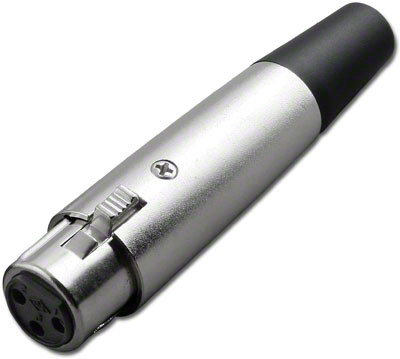 3-Pin XLR Microphone Connector X Style Female Mic Plug - Slip On Boot