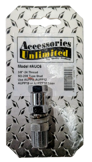 Accessories Unlimited CB6 AUC6 SO-239 - 3/8-24 Threaded  Antenna Mount