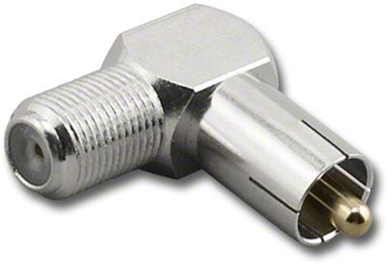 RCA-Male to F-Female Right Angle Elbow Coaxial Adapter Connector