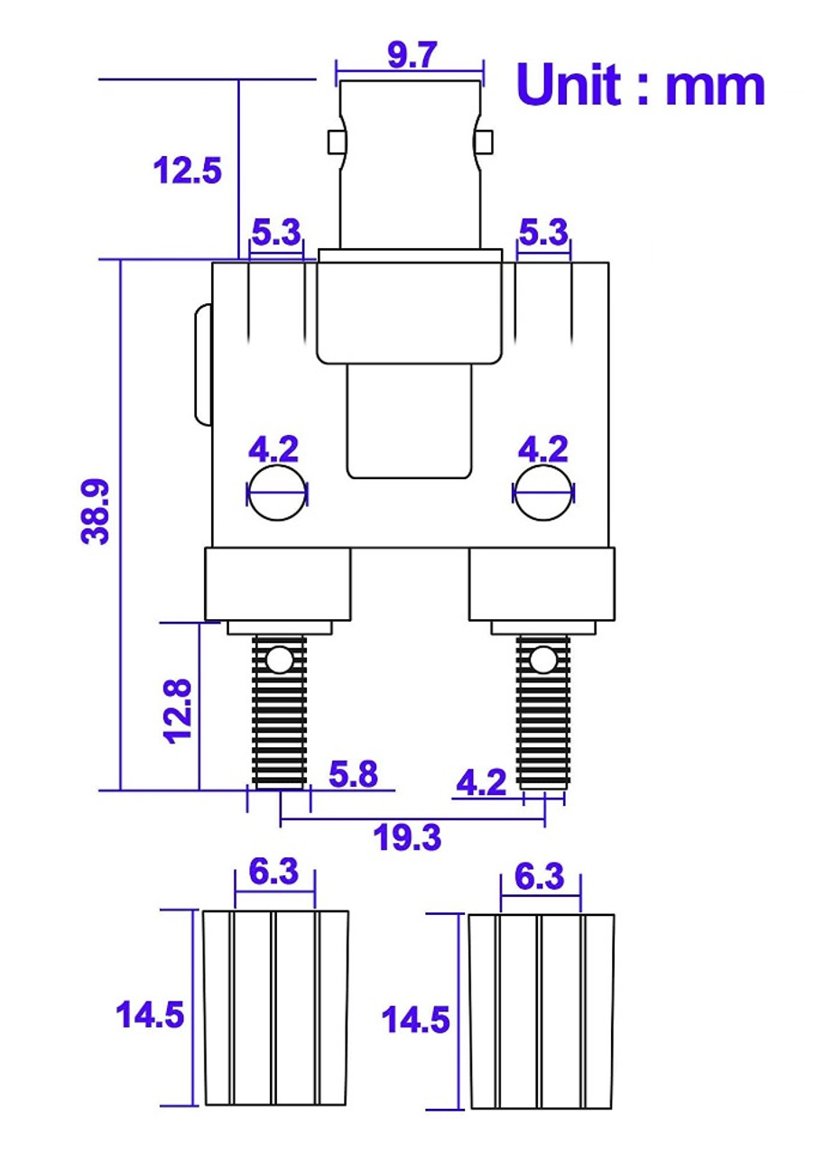 BNC-Male to Twin Banana Binding Post Coaxial Adapter - ARS-G102