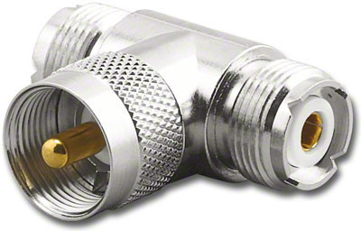UHF Female / Male / Female Tee Coaxial Adapter Connector