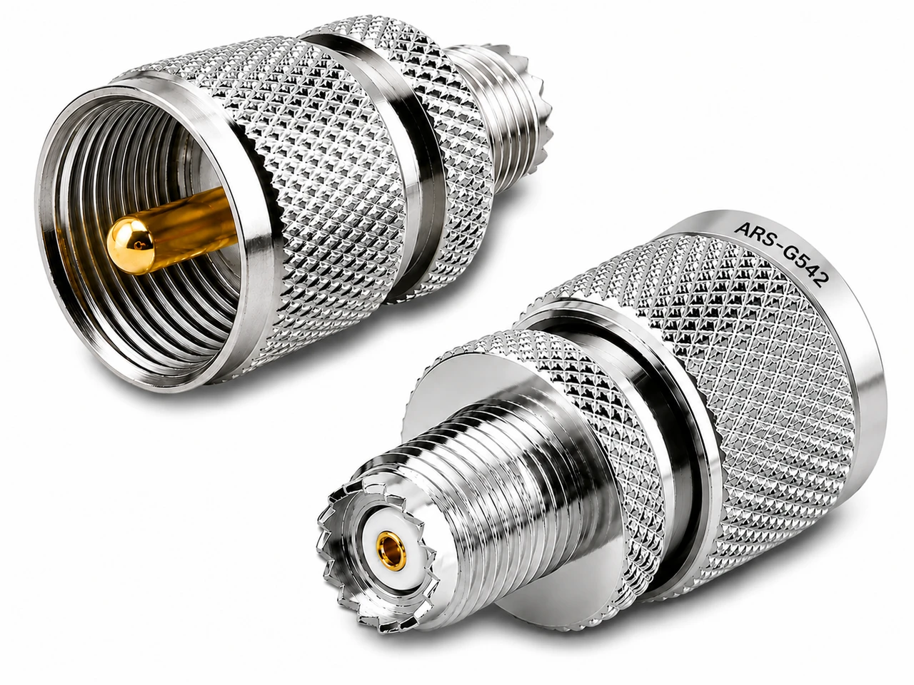 PL-259 UHF-Male to Mini-UHF-Female Coaxial Adapter Connector