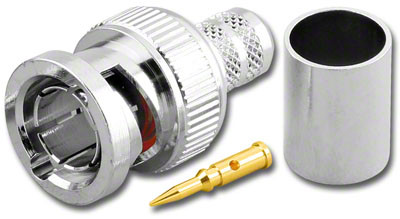 BNC-Male Dual Crimp Plug Coaxial Connector for Belden 8281 (BNC