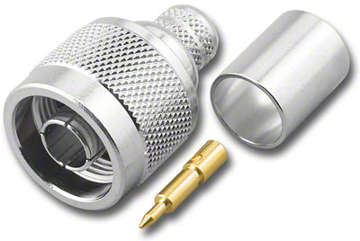 コムクル R LMR400 - Type N-Male Plug Coaxial Cable Crimp Connector - RFN-3629