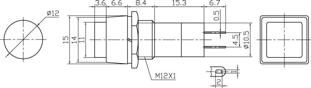 Red Latching Push Button Switch On/Off SPST 2P 3A 125VAC - CES-66-2402