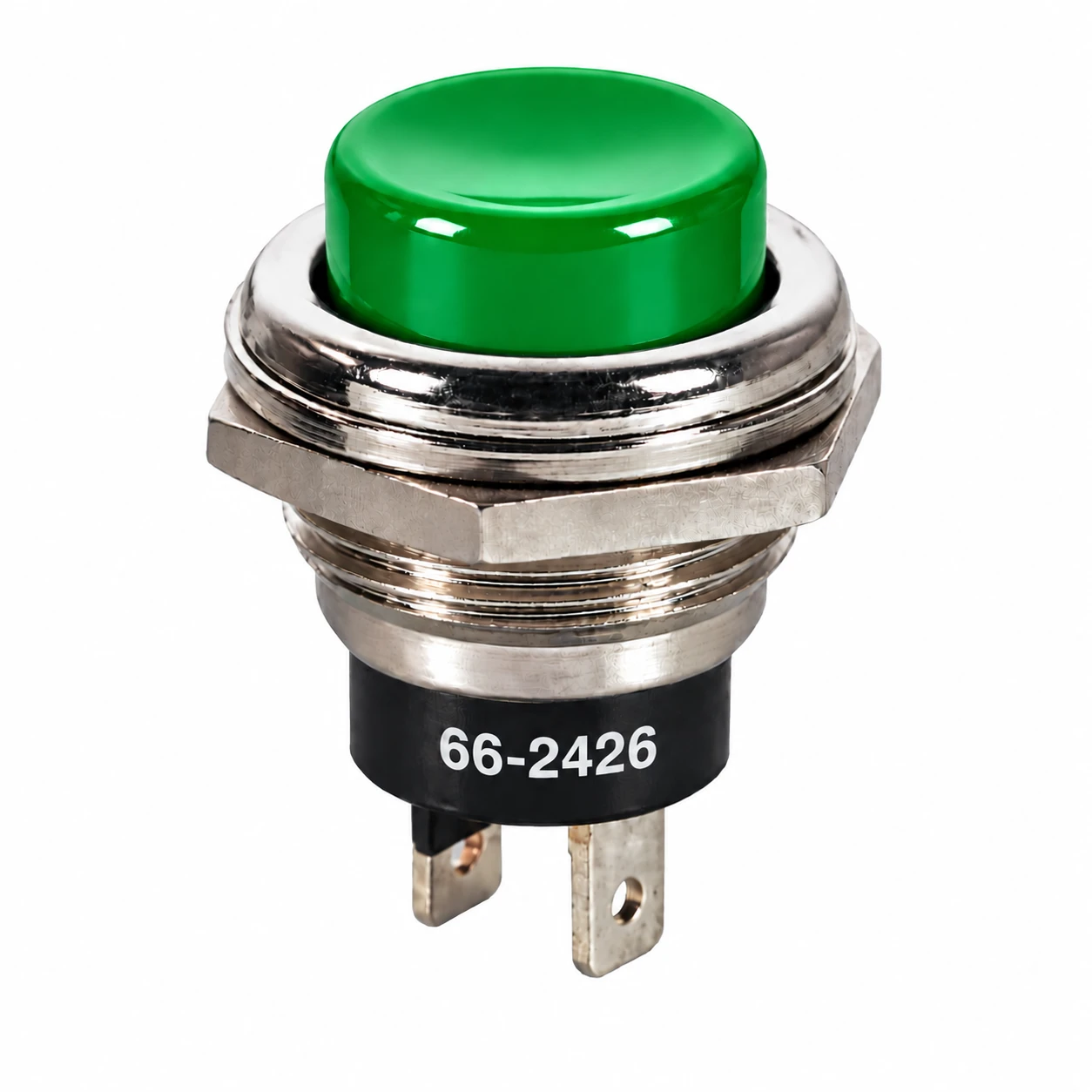 GREEN - Push Button Switch On/Off SPST 2P 4A 125VAC - P/N CES-66-2426