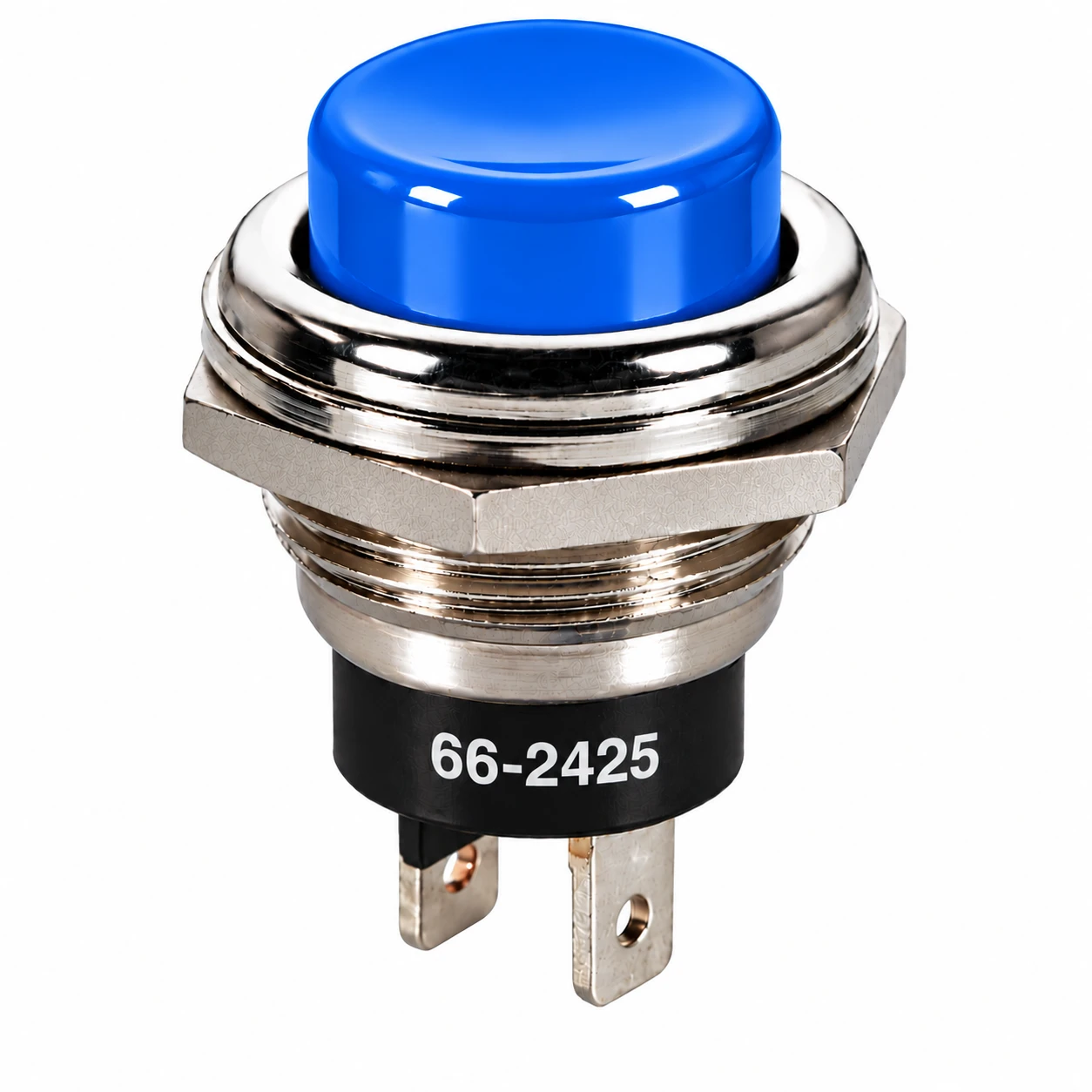 BLUE - Push Button Switch On/Off SPST 2P 4A 125VAC - P/N CES-66-2425