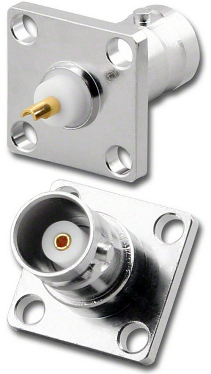 BNC-Female 4-Hole Panel Mount Coaxial Connector