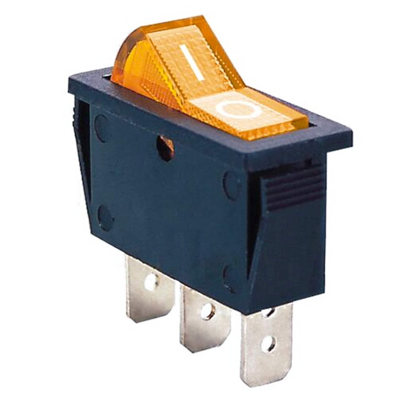 AMBER - Illuminated Rocker Switch On/Off SPST 3P 20A/12VDC -CES-66-2237