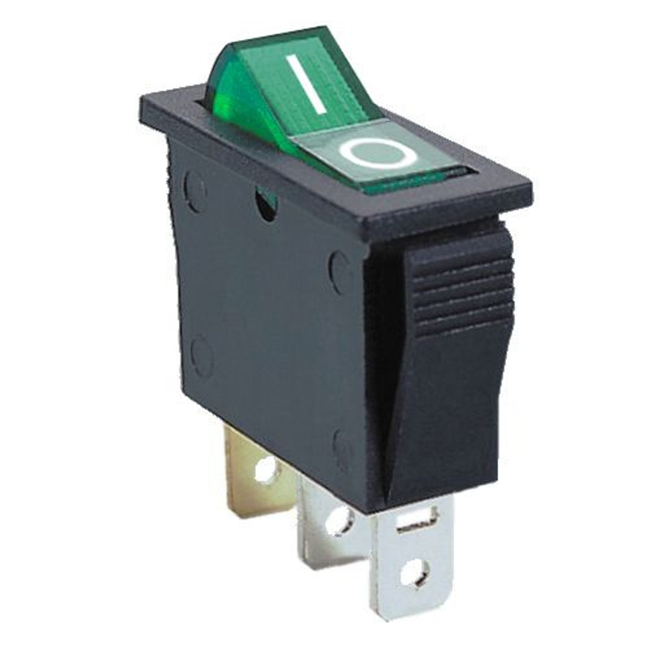 GREEN - Lighted Rocker Switch On/Off SPST 3P 20A/12VDC -CES-66-2209