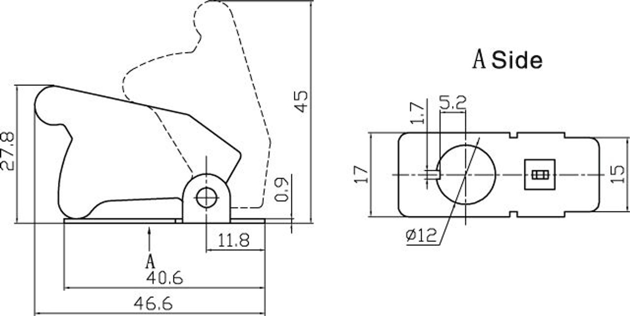 BLACK - Aircraft Style Switch Cover - CES-66-5010