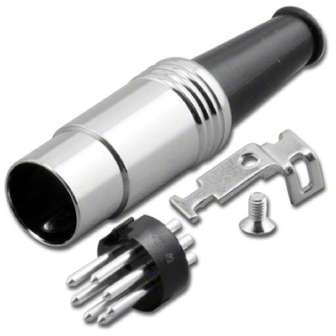 8-Pin - Standard DIN Plug Connector with Metal Shell