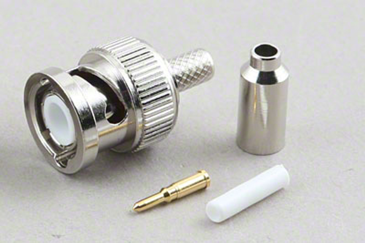 BNC-Male Dual Crimp Plug Coaxial Connector for RG-174 RG-316