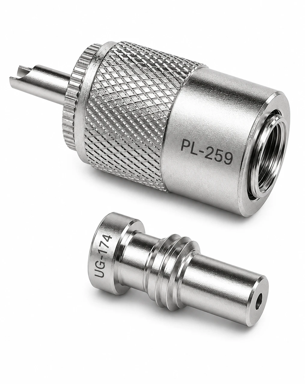 PL-259 / UG-174 - UHF Male Cable Plug Coaxial Connector - Silver Teflon