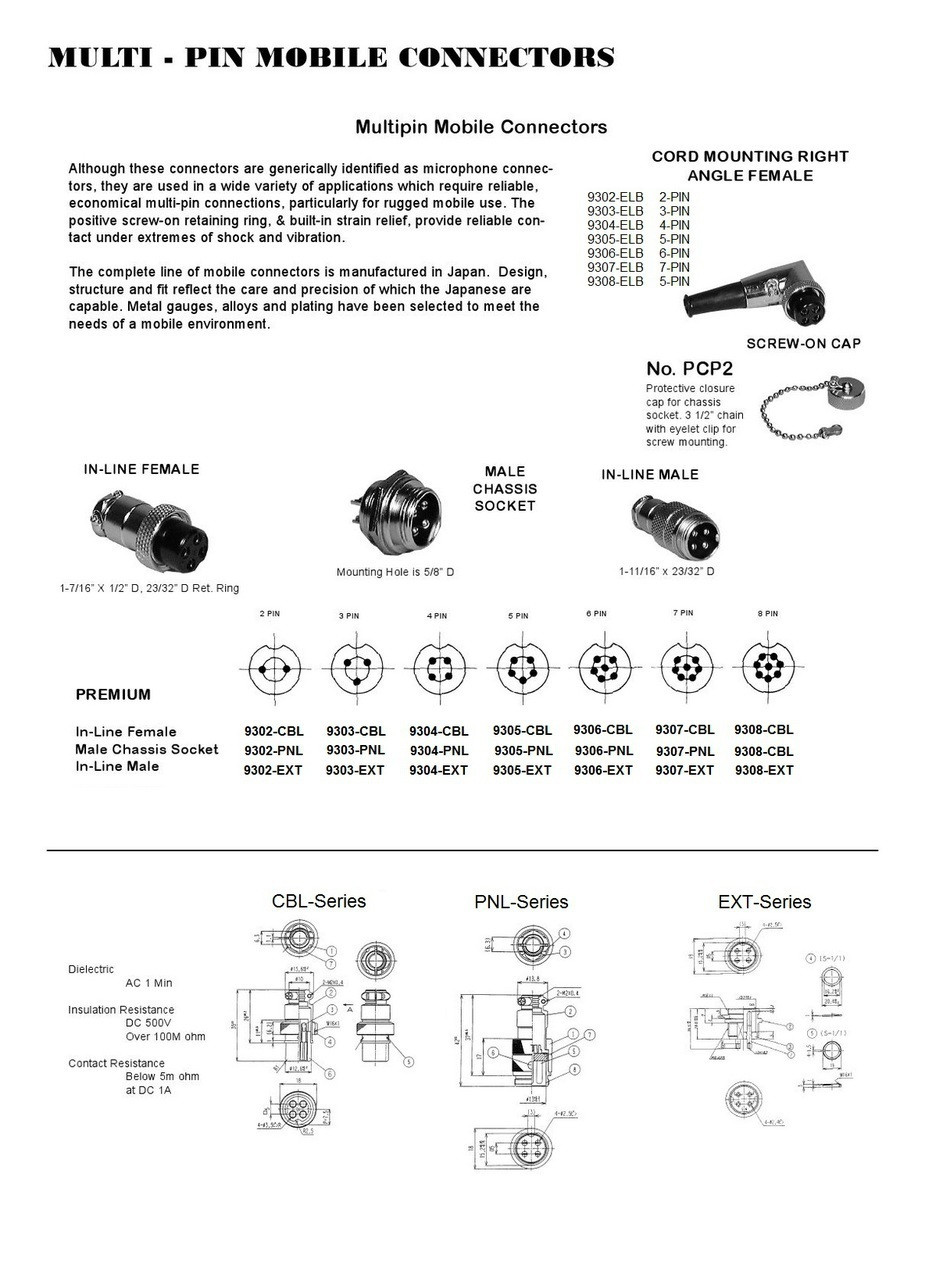 3-Pin - Microphone & Electrical Cable Connector - ARS-9303-CBL