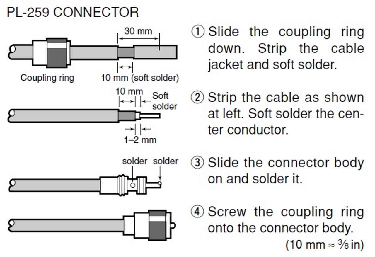 PL-259 UHF-Male Silver Teflon Coaxial Connector for RG-213