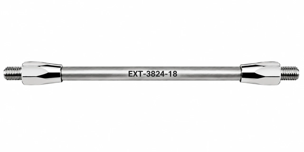 18-Inch - 3/8 x 24T Stainless Steel Antenna Mast Extension - EXT-3824-18