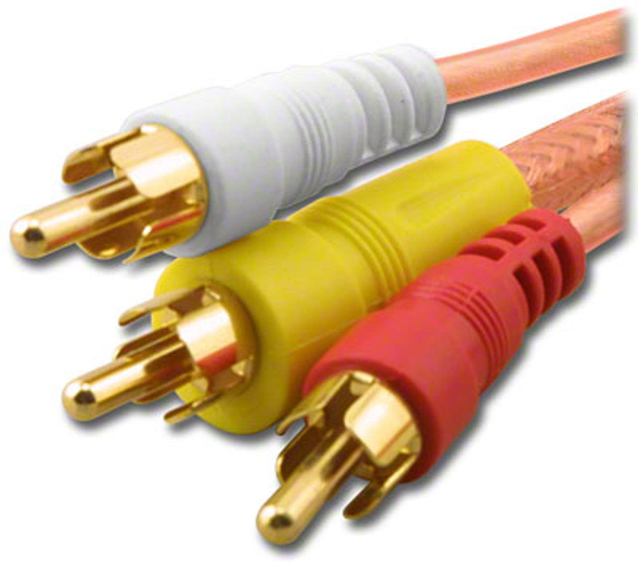 10-Foot - Deluxe Gold Triplex Translucent RCA A/V Cable