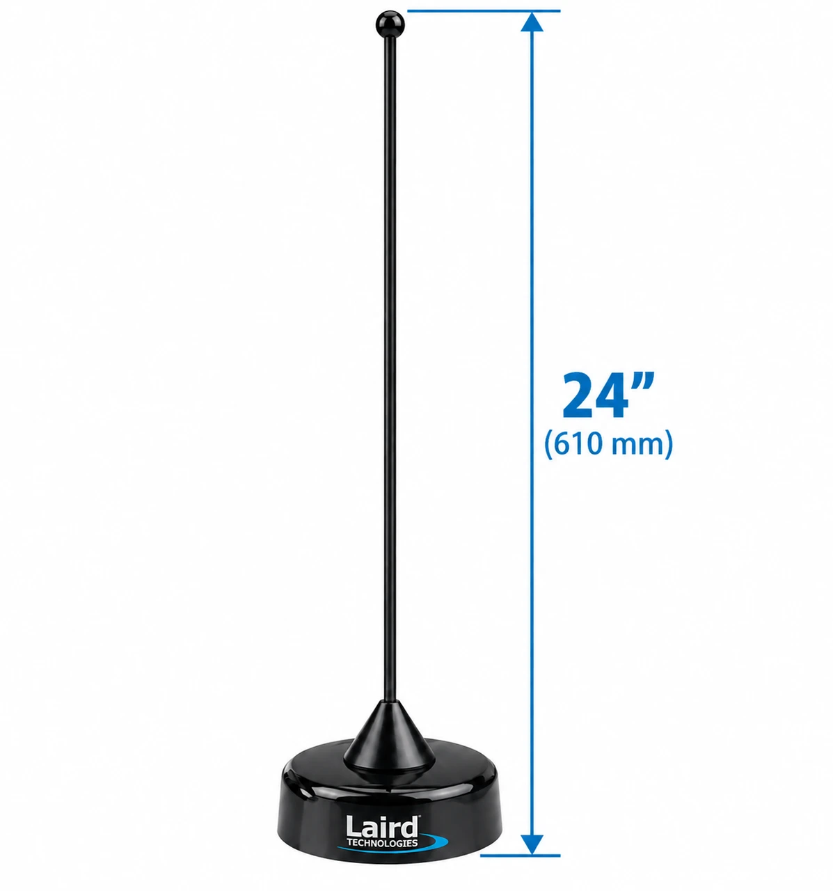 LAIRD 1/4-Wave NMO Mobile Radio Antenna - Stainless Black - QWFTB120
