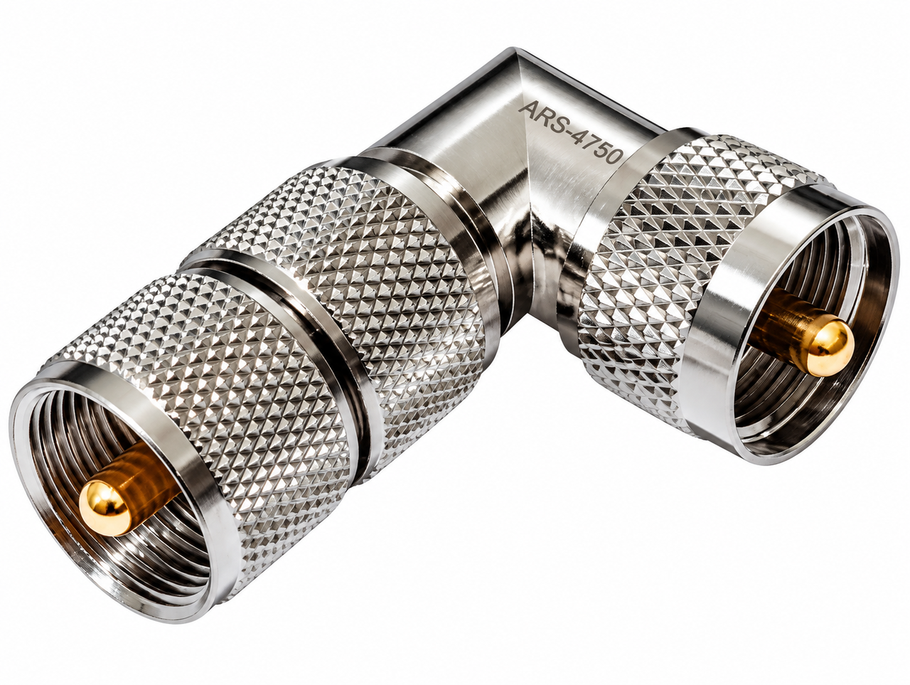 UHF Double Male PL-259 Right Angle Coaxial Adapter Connector - ARS-4750