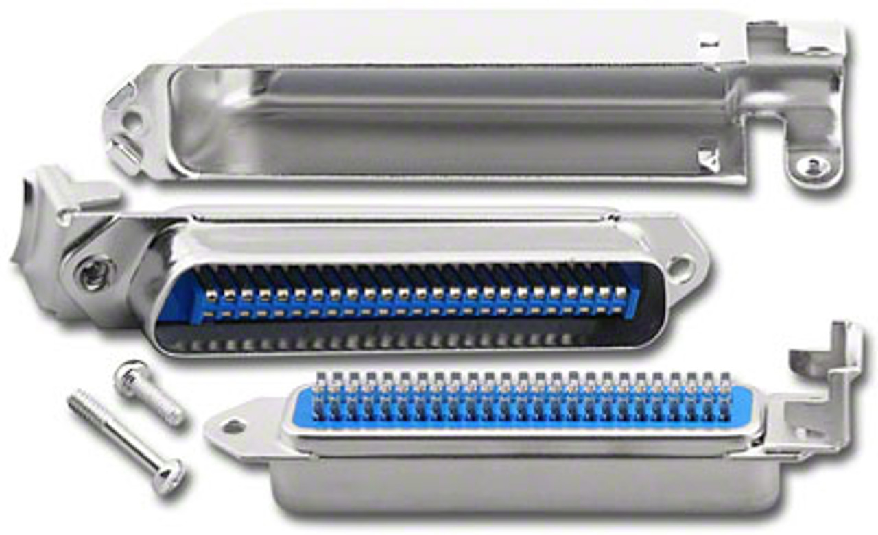 Telco and Cen 50 Pin Right-Angle Solder Connector - 55-50M/T-RV - TMB