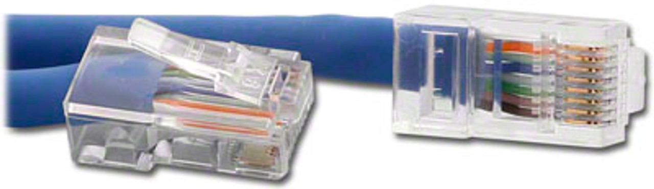 7-FT- Plain Cat 5e Terminated Patch Cord - Blue Jacket - A5E-7BL - TMB